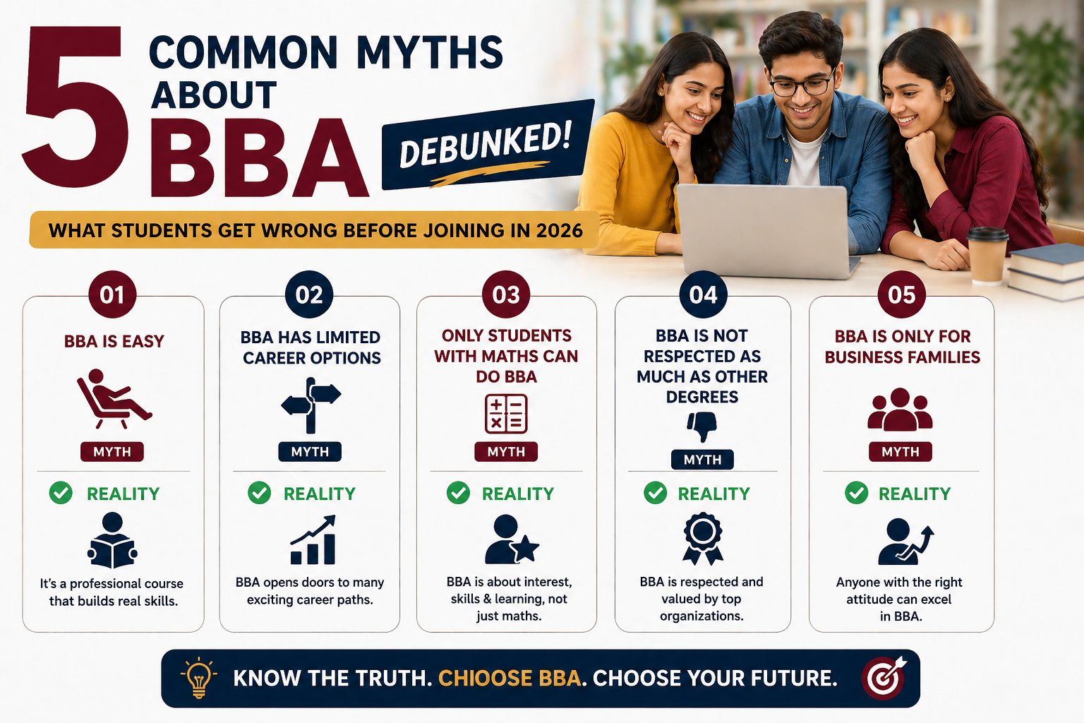 5 Common Myths About BBA Debunked: What Students Get Wrong Before Joining in 2026